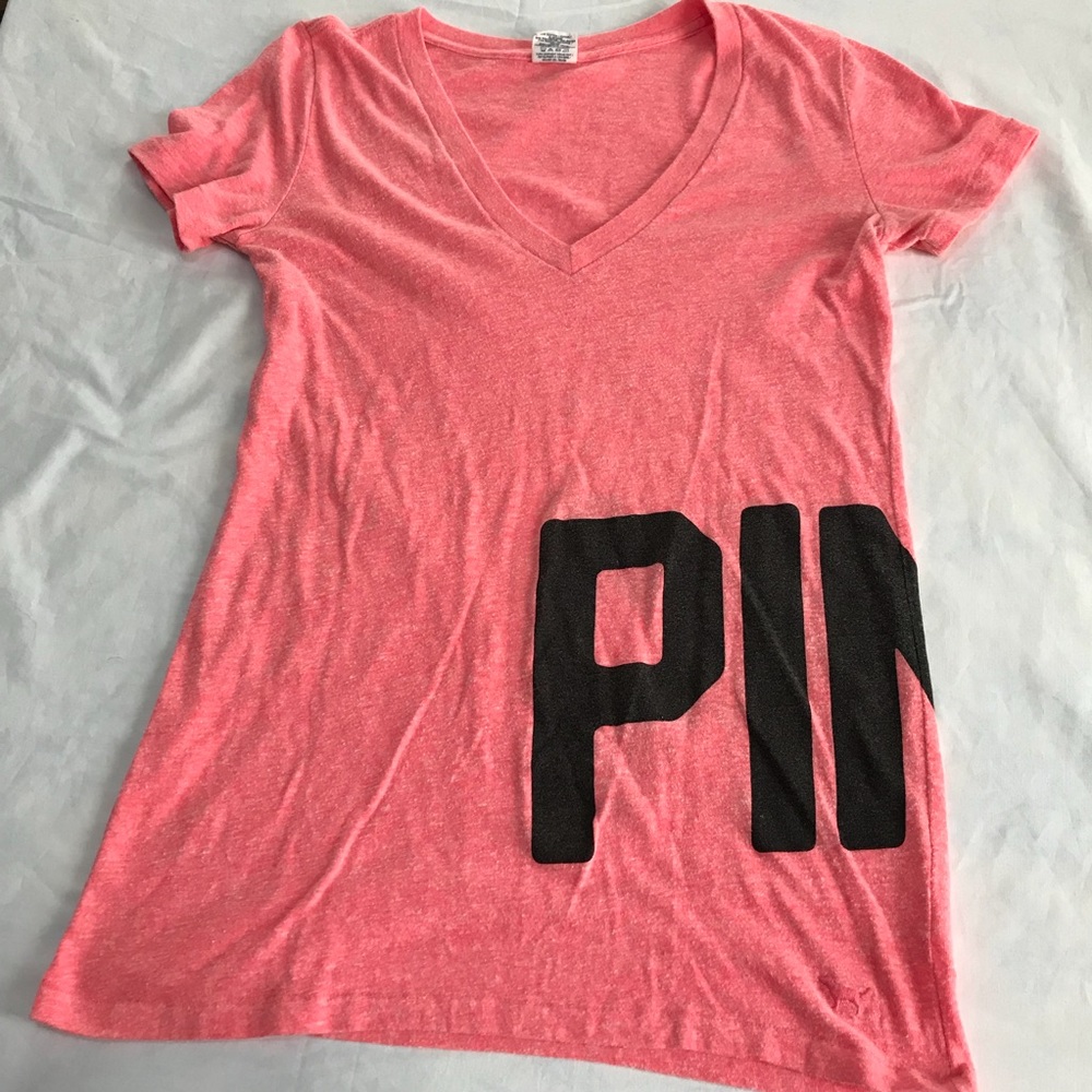 Pink Victoria’s Secret V-Neck Tee Spring Summer